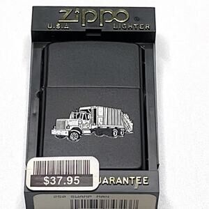 Vintage Zippo Lighter – Garbage Truck – Black Matte – XIII (1997) – Rare